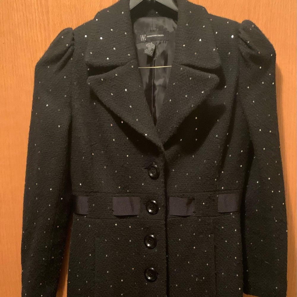 INC black jacket with sequins Women’s size 2